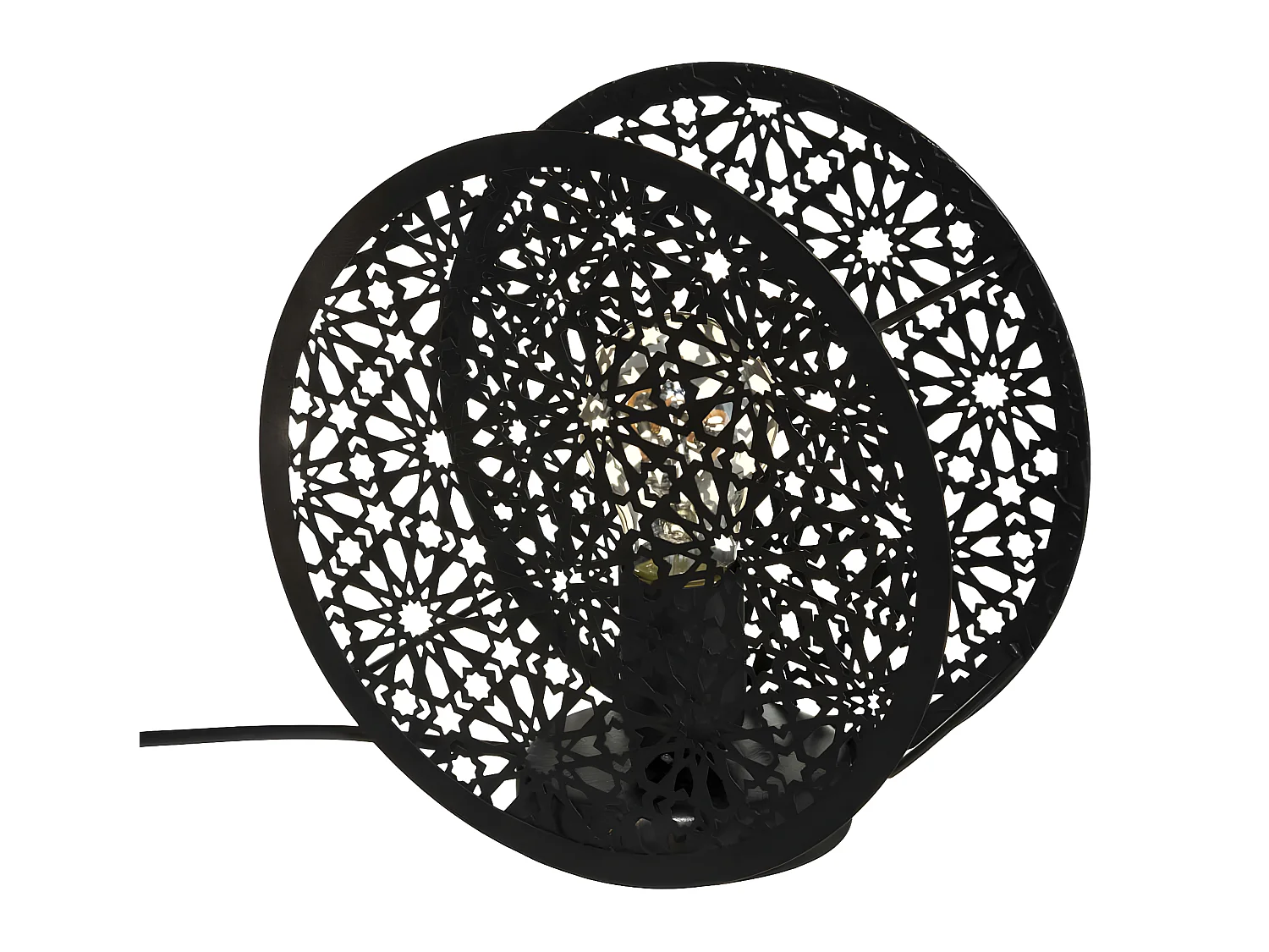 Lampe à poser ronde en Métal Noir D 22 cm