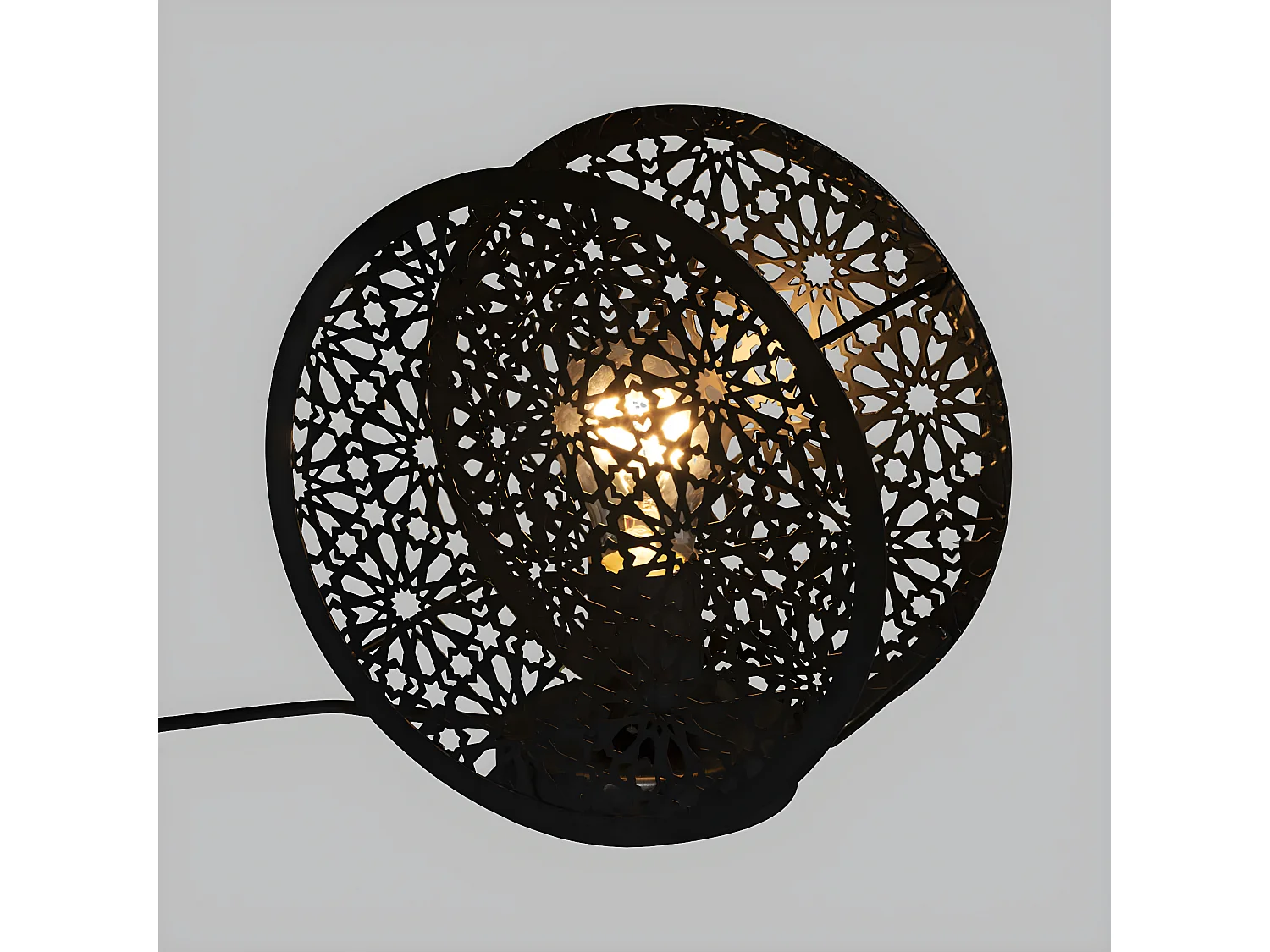 Lampe à poser ronde en Métal Noir D 22 cm