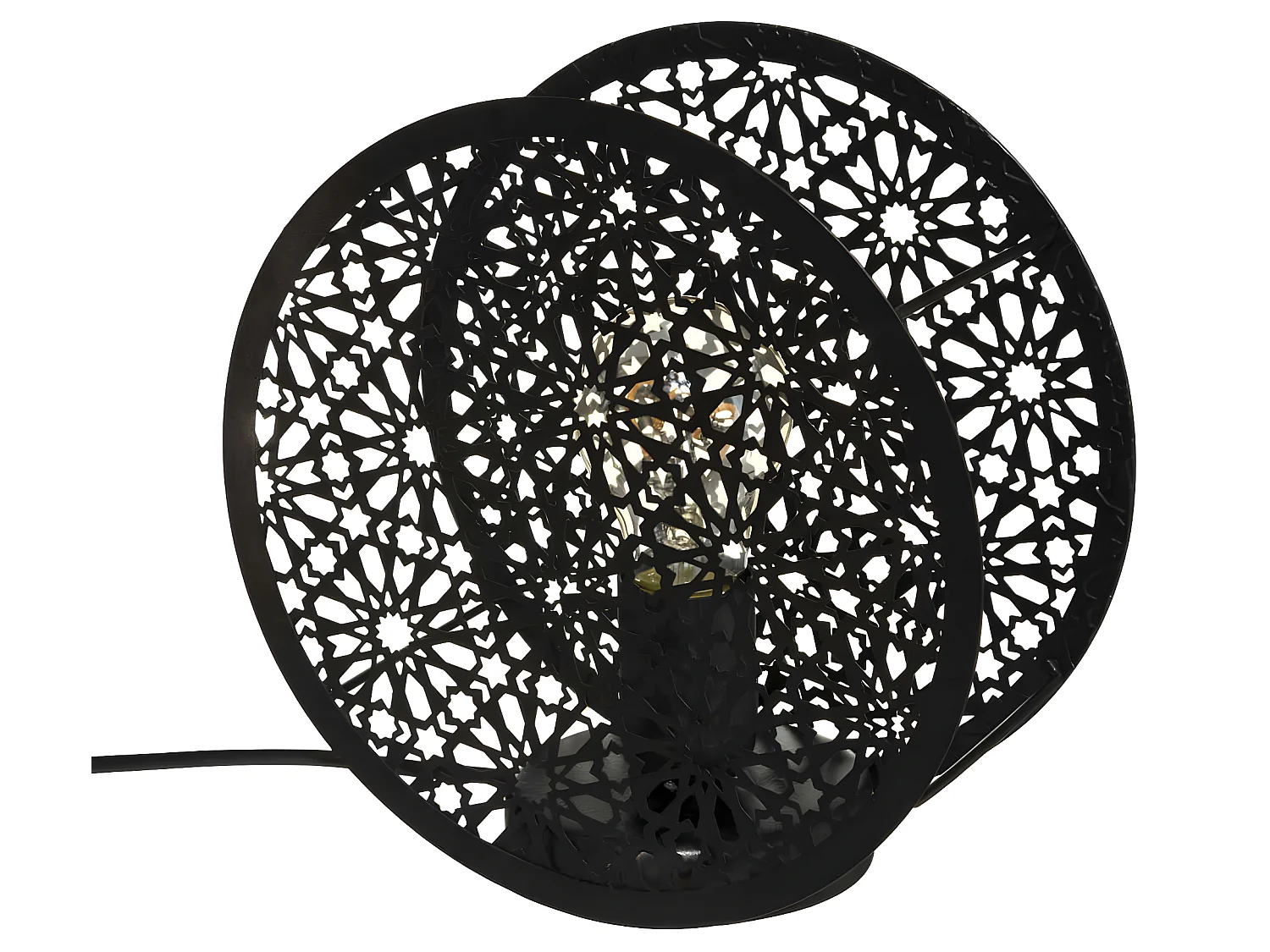 Lampe à poser ronde en Métal Noir D 22 cm