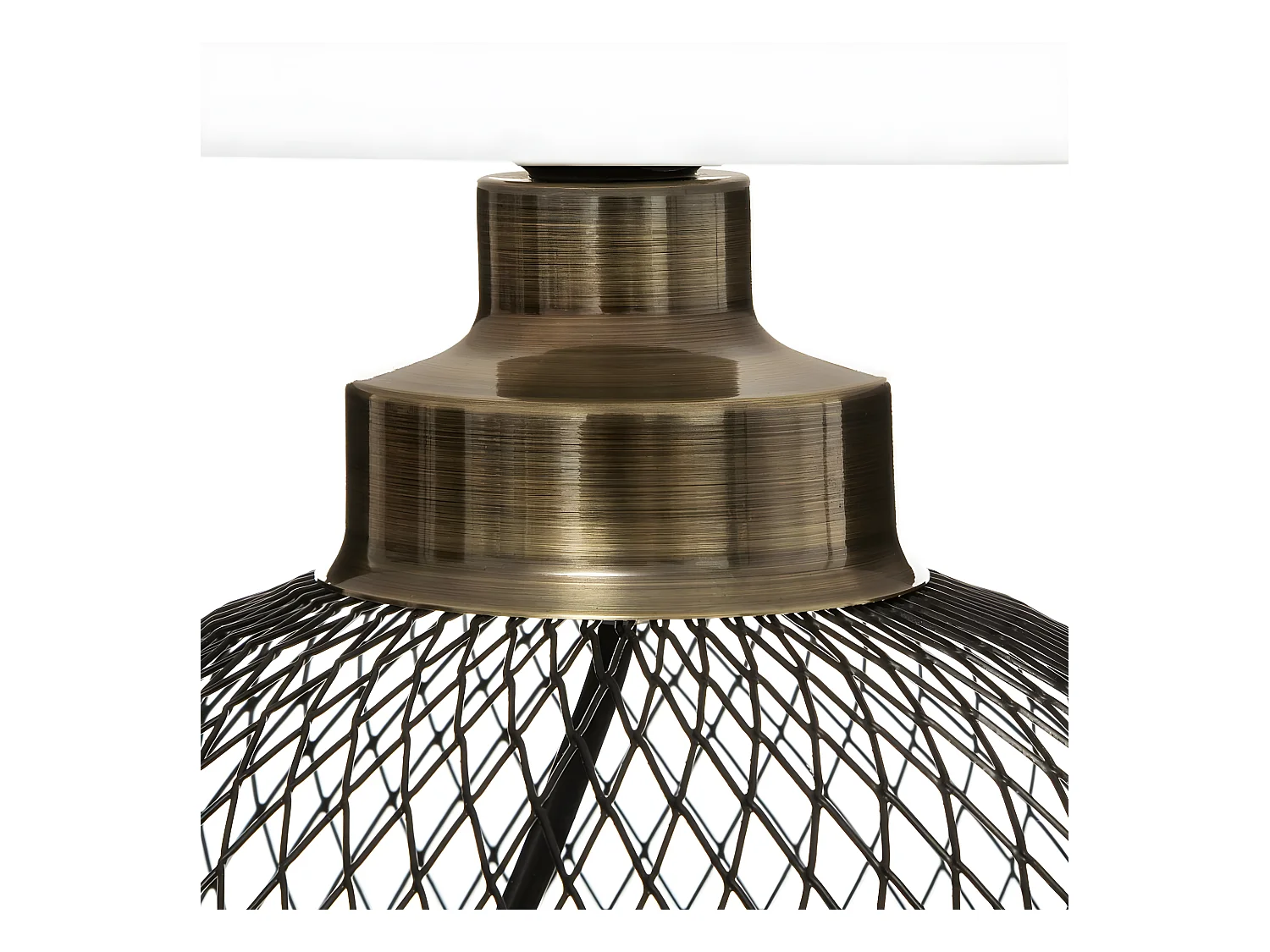 Lampe à poser en métal noir et abat-jour blanc H 38 cm