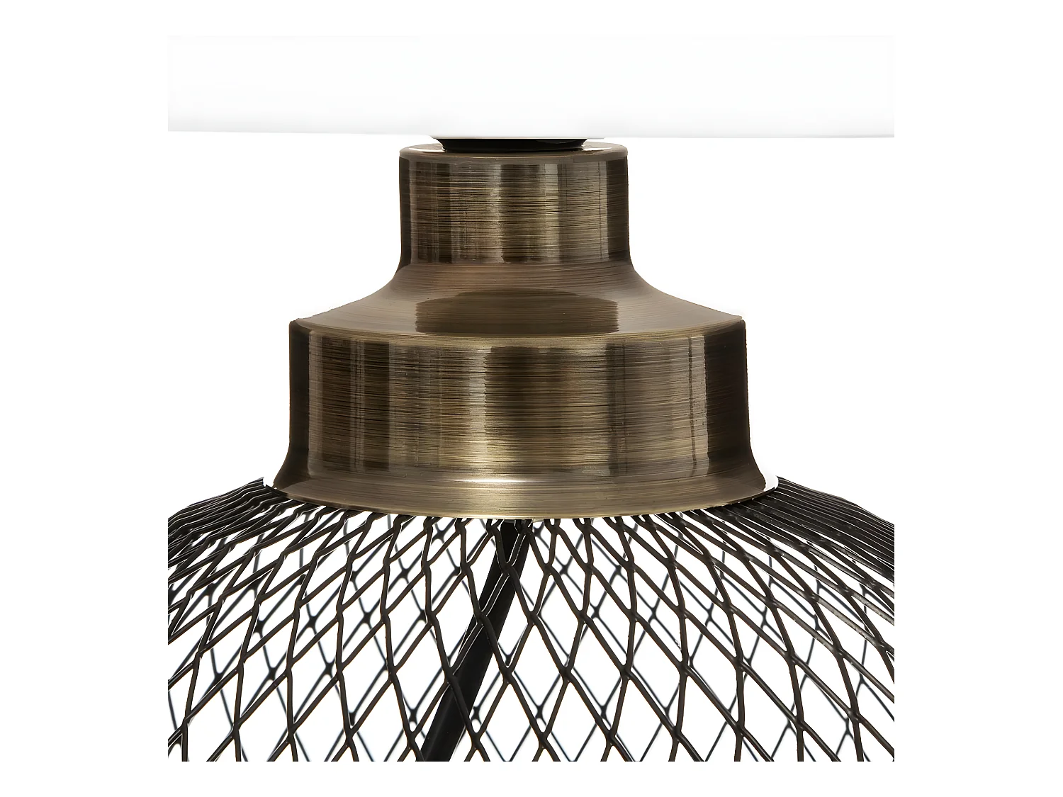 Lampe à poser en métal noir et abat-jour blanc H 38 cm