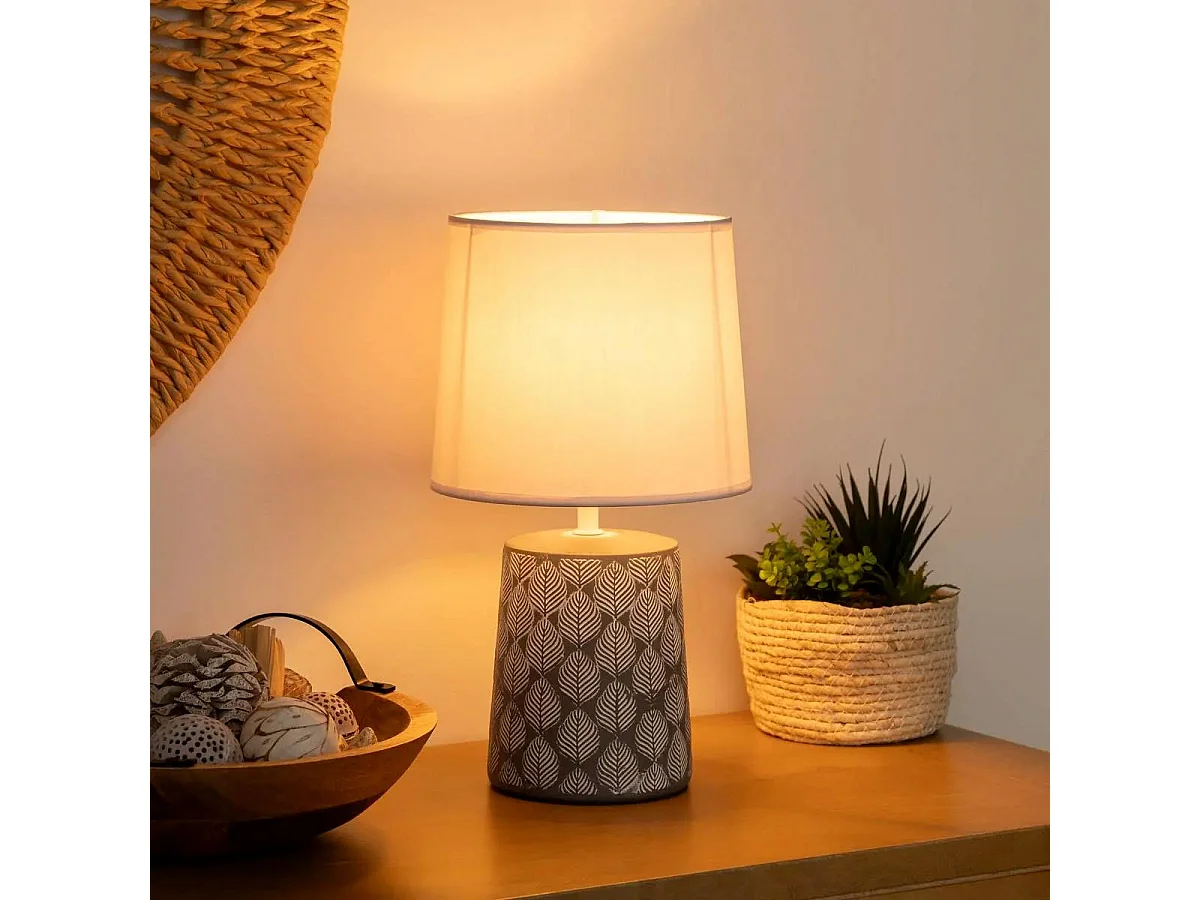 Lampe à poser en céramique décorée H 35 cm