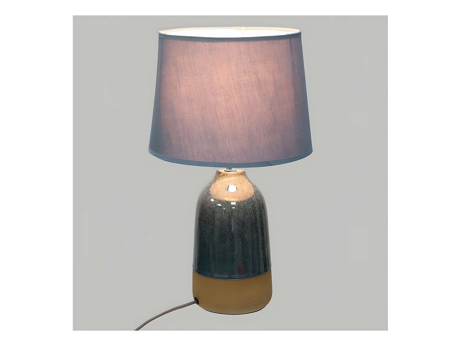 Lampe à poser en céramique bicolore H 43 cm