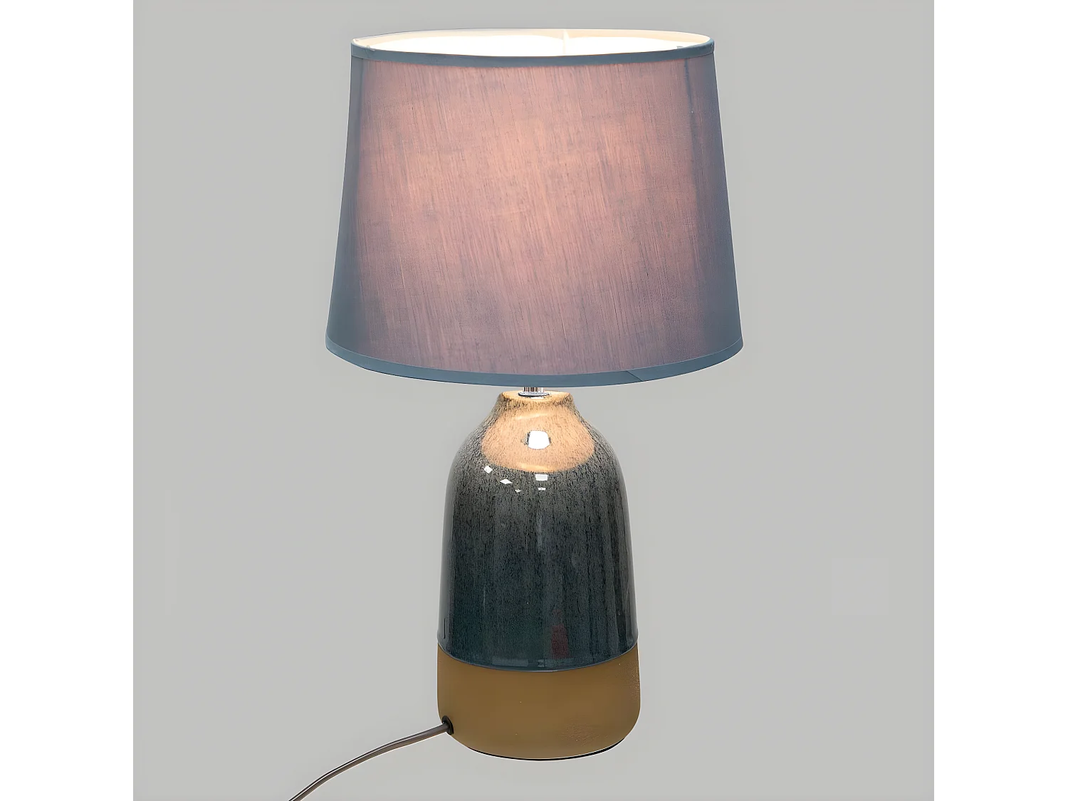 Lampe à poser en céramique bicolore H 43 cm