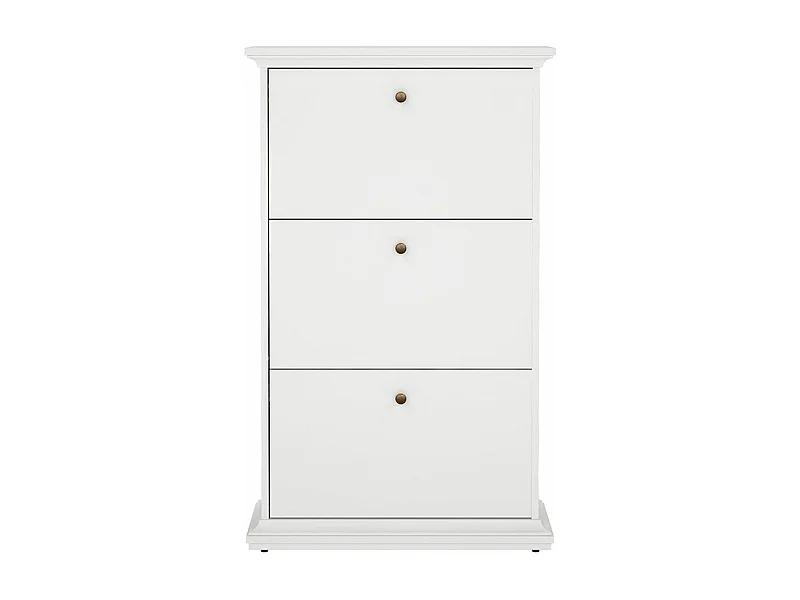 Venedig Schuhschrank mit 3 Klappen in weiß.