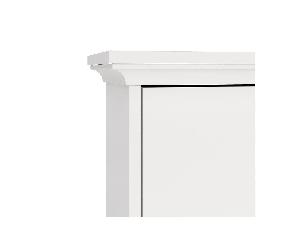 Venedig meuble à chaussures avec 3 portes battantes en blanc.