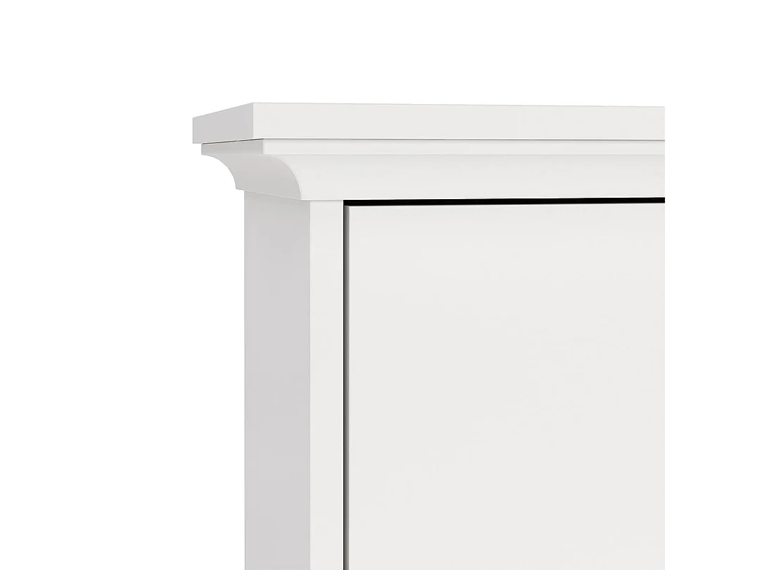 Venedig meuble à chaussures avec 3 portes battantes en blanc.