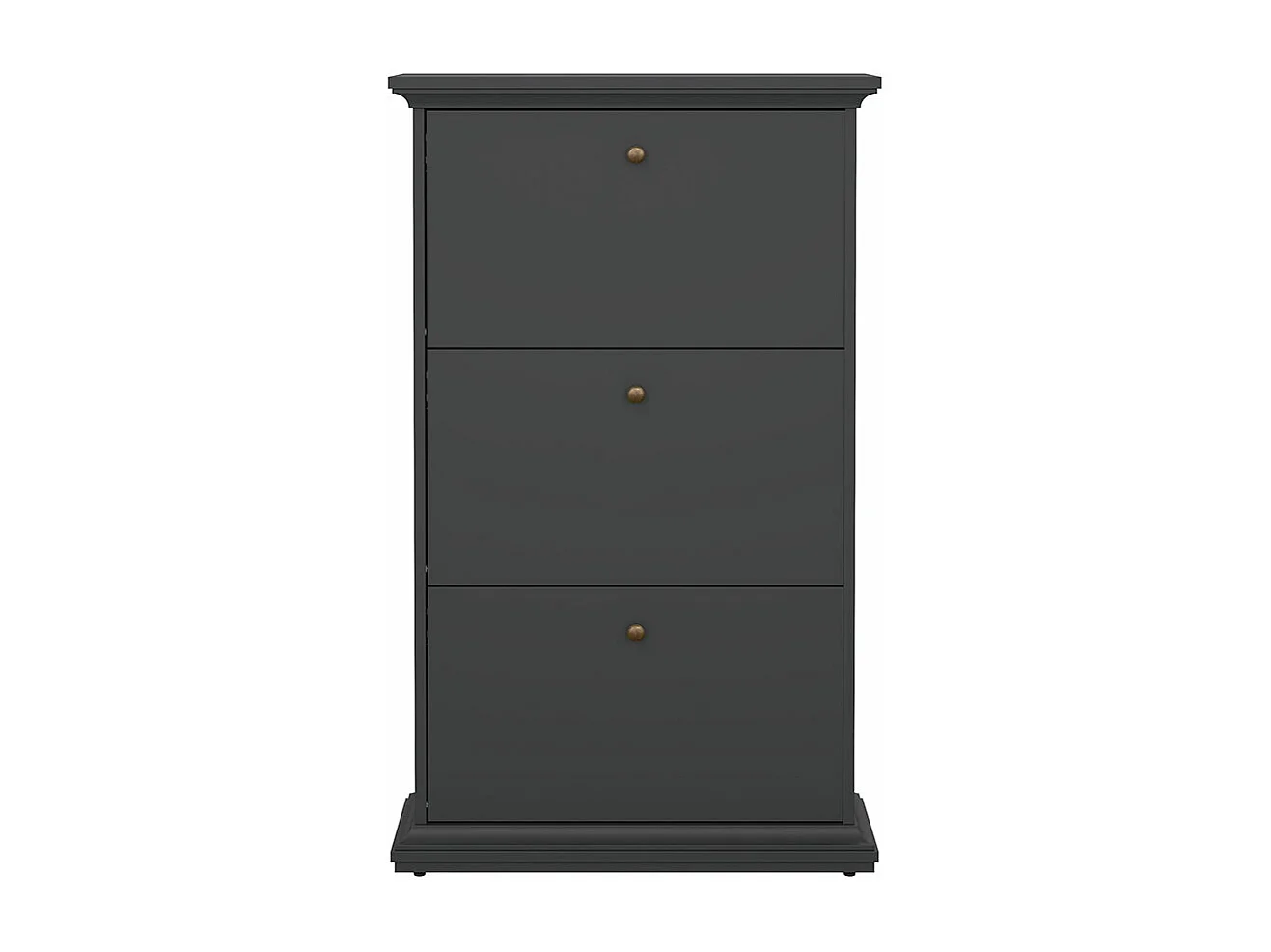 Venedig schoenenkast met 3 klepdeuren mat grijs.