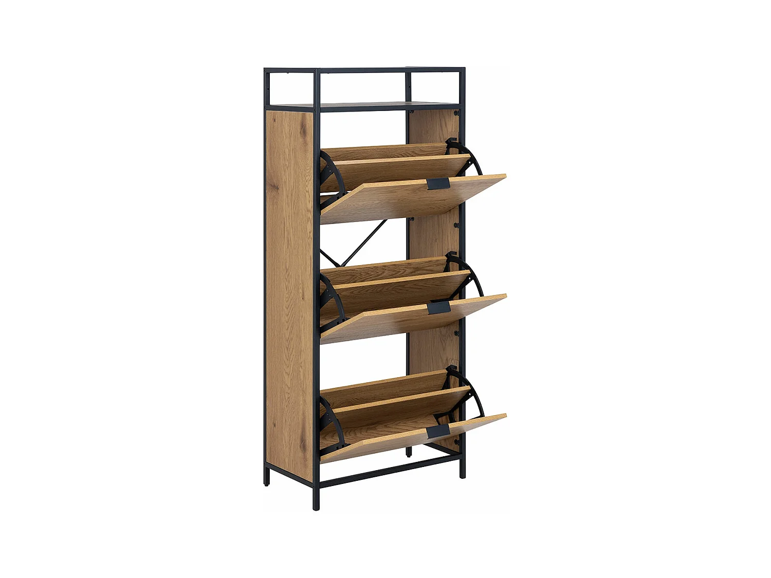 Seaford meuble à chaussures 3 tiroirs noires.