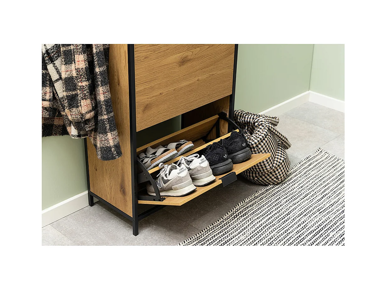 Seaford meuble à chaussures 3 tiroirs noires.