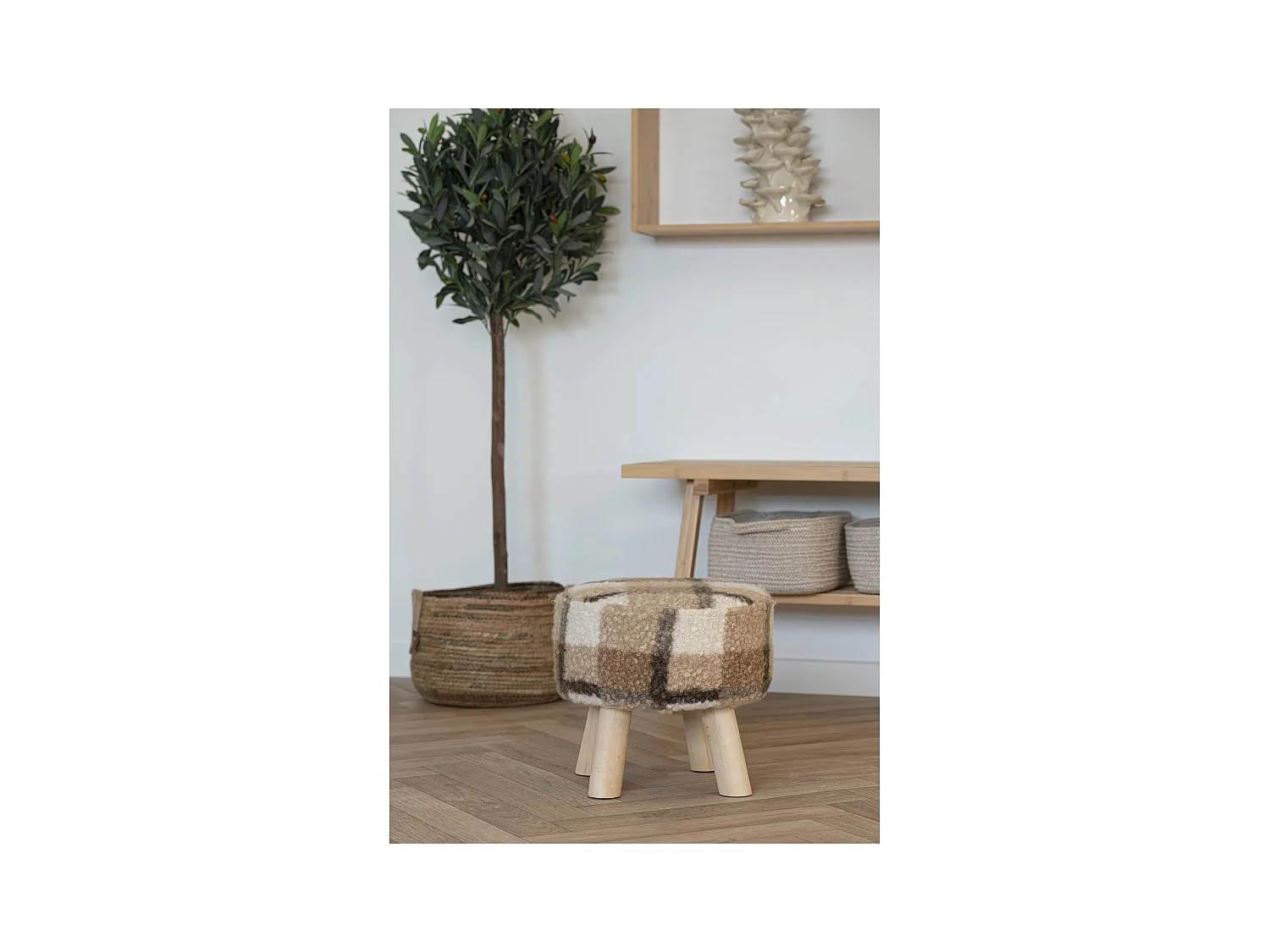 Banco de almacenamiento de tela marrón DARTFORD