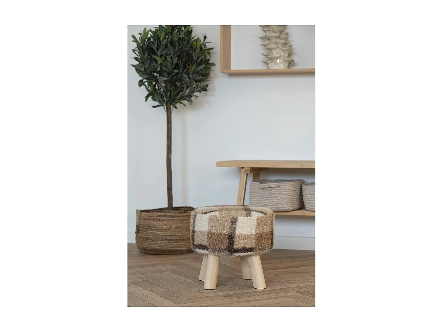 Banc avec rangement tissu brun DARTFORD