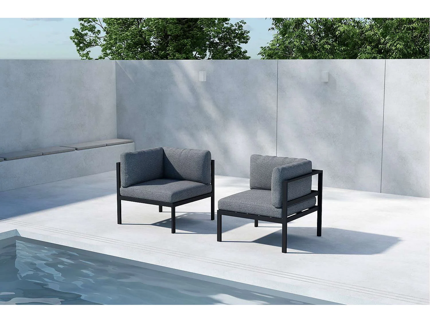 Copacabanacanapé de jardin coin gris.