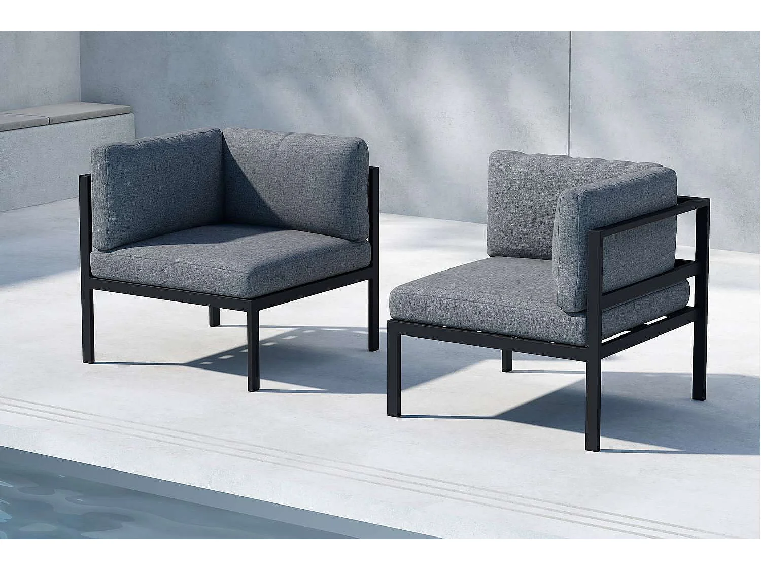 Copacabanacanapé de jardin coin gris.