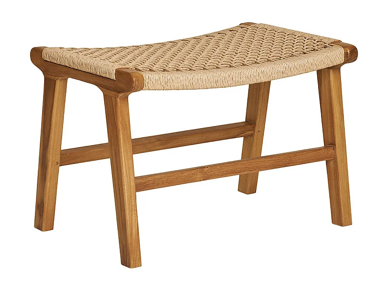 Derby Pouf Teak, Polyrattan.