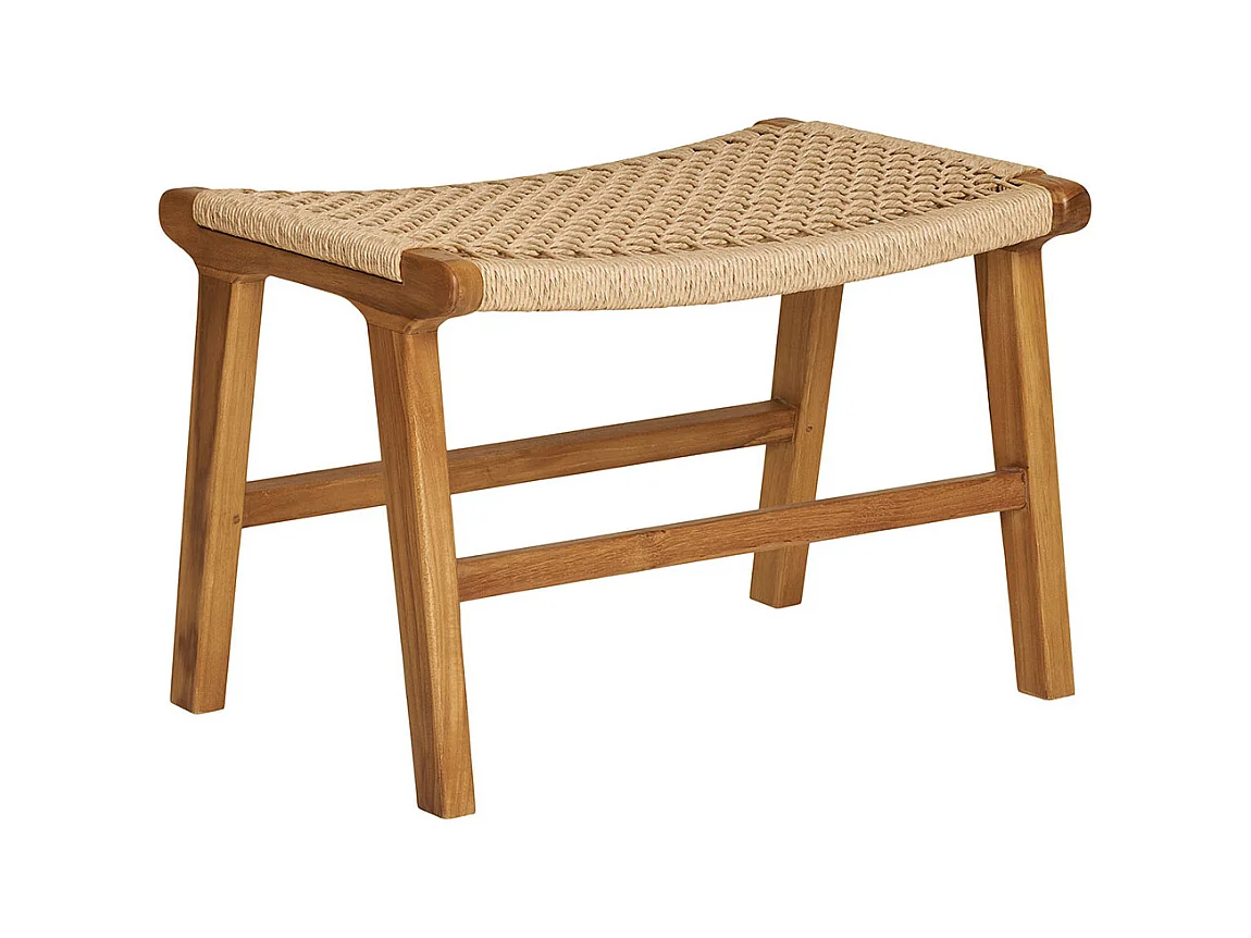 Derby pouf teck, polyrattan.