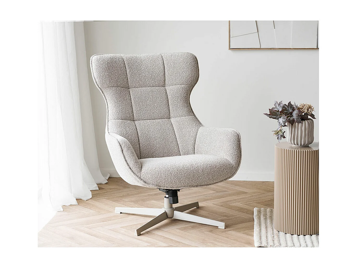 Turin fauteuil Draaifunctie natuur.