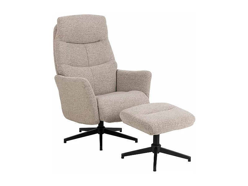 London fauteuil fauteuil inclinable avec repose-pieds bouclé beige.