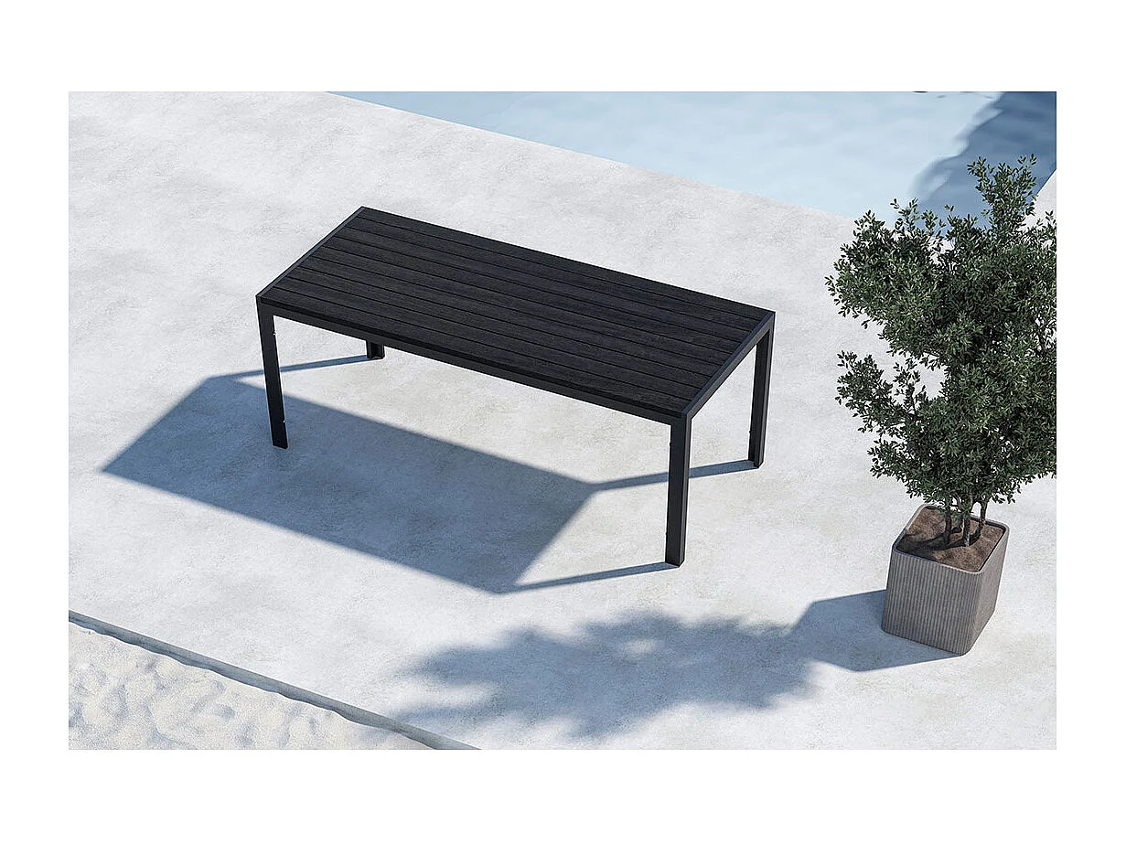 Table de Jardin "Mirko" 205cm Noir