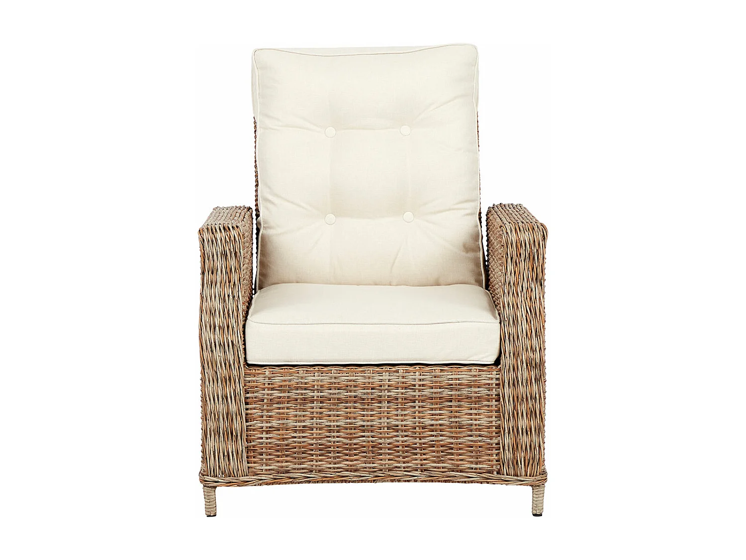 Gram tuinstoel polyrattan met kussen natuur.