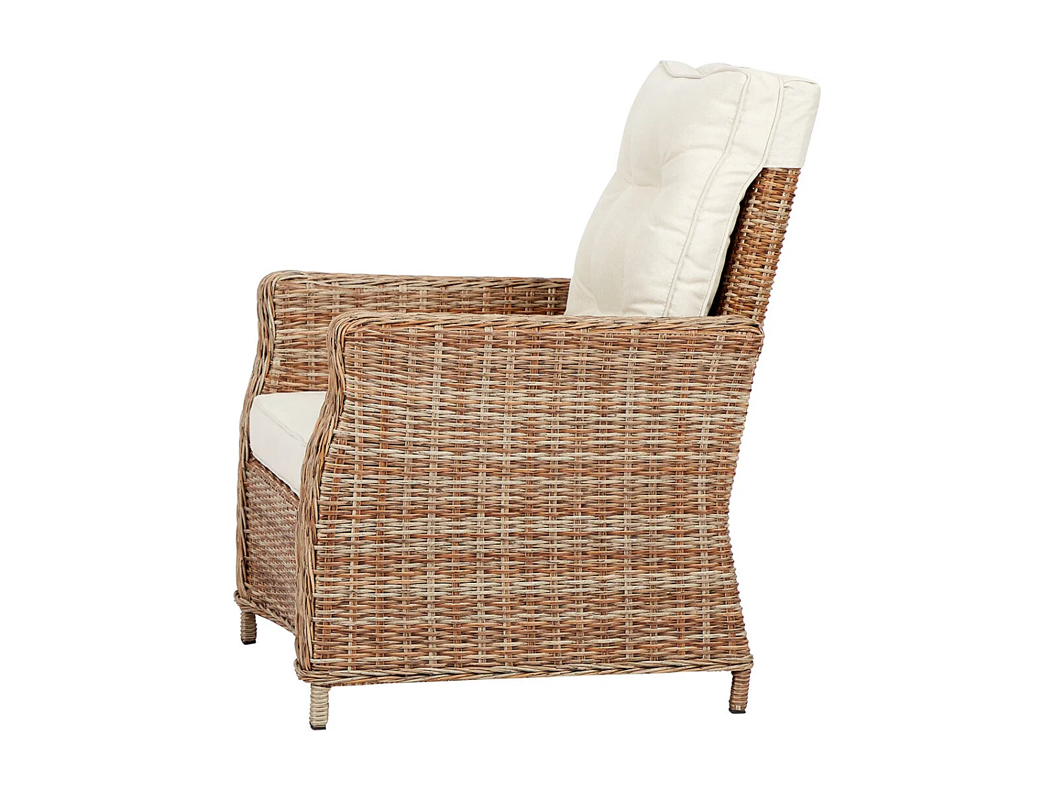 Gram tuinstoel polyrattan met kussen natuur.