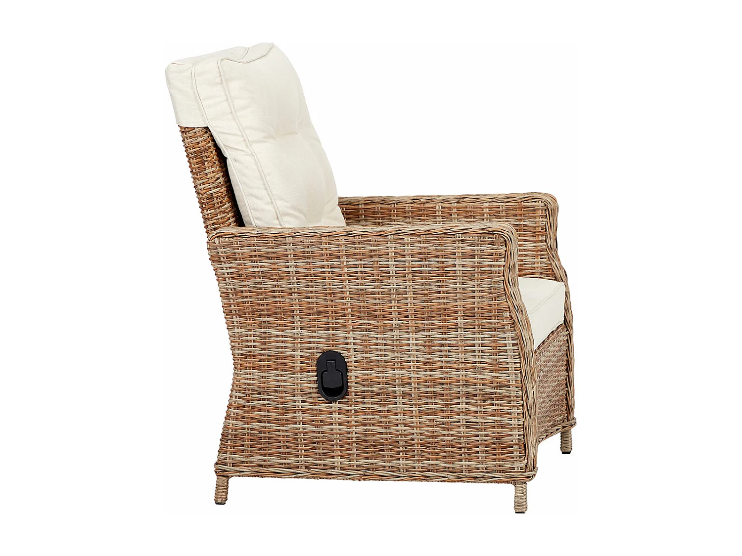 Gram tuinstoel polyrattan met kussen natuur.