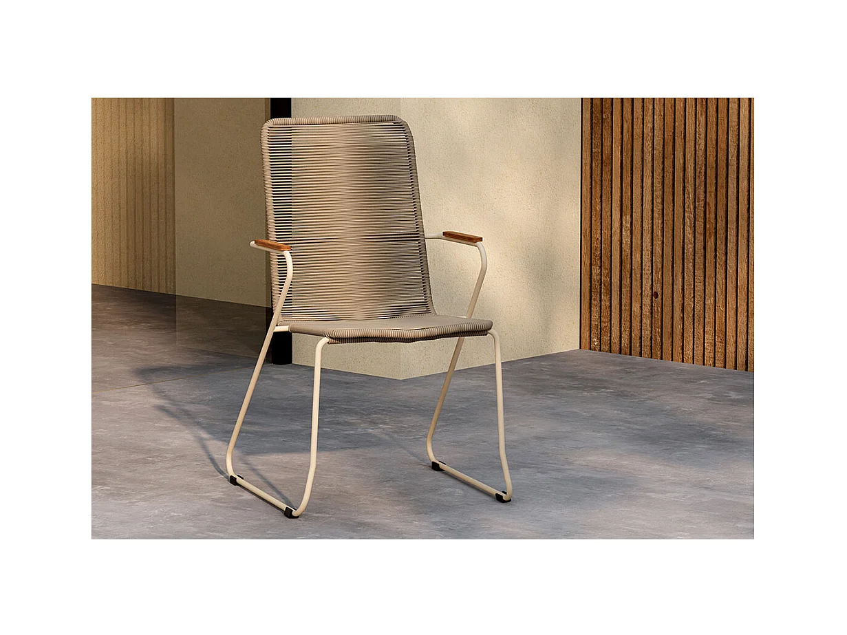 Chaise de Jardin Empilable "Corde" 93cm Beige