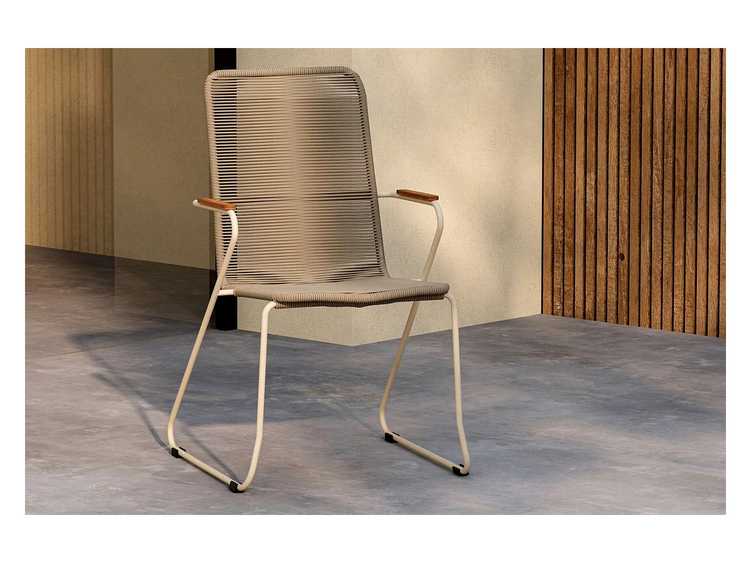 Chaise de Jardin Empilable "Corde" 93cm Beige