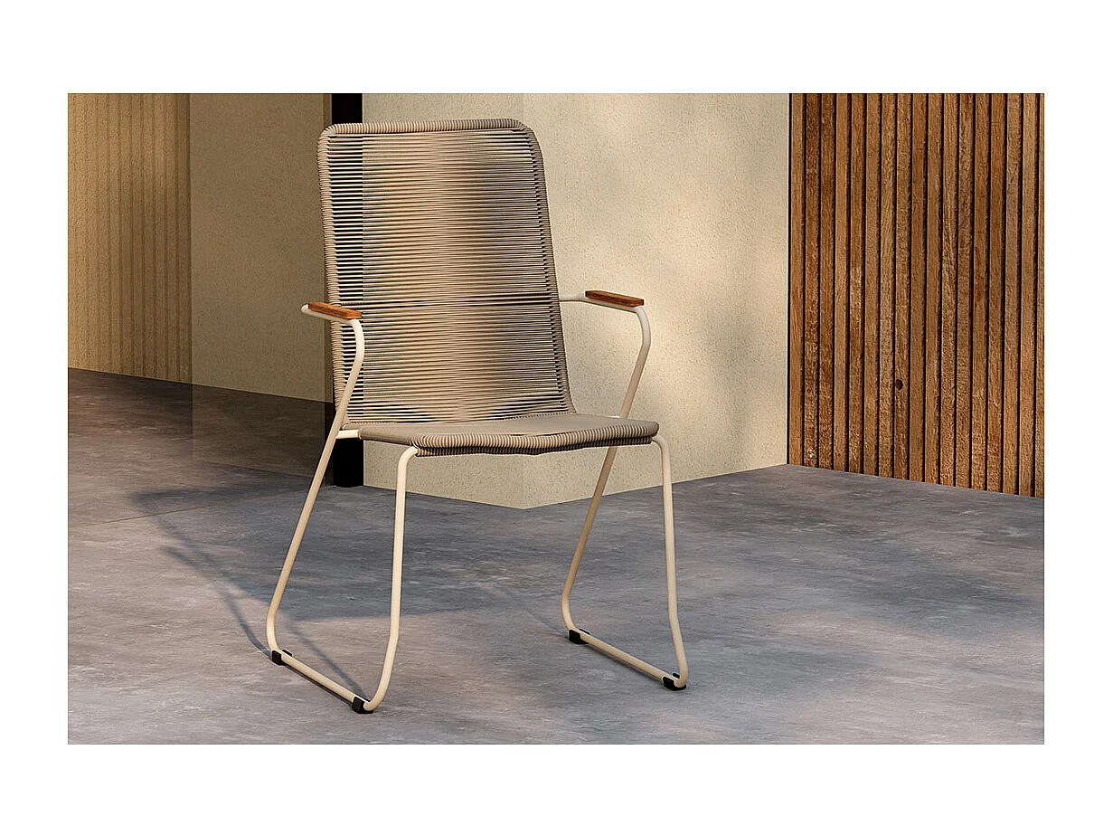 Chaise de Jardin Empilable "Corde" 93cm Beige