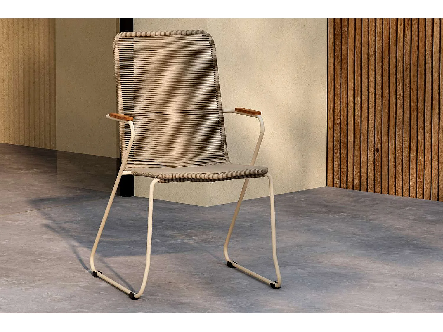 Chaise de Jardin Empilable "Corde" 93cm Beige