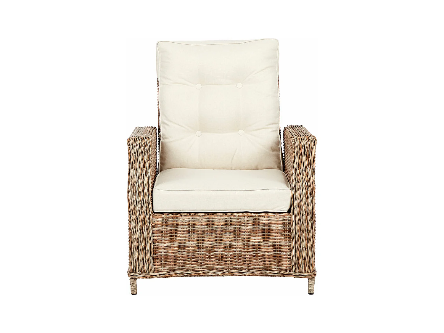 Gram 4 x chaise de jardin polyrattan avec coussin naturel.