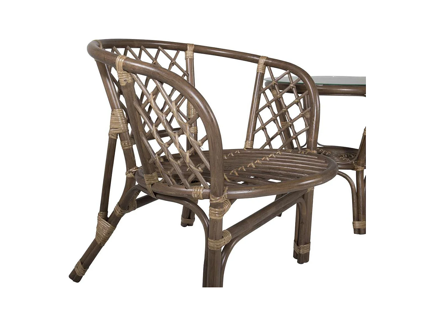 Weraset de café 2 chaises, 1 table décor noyer.