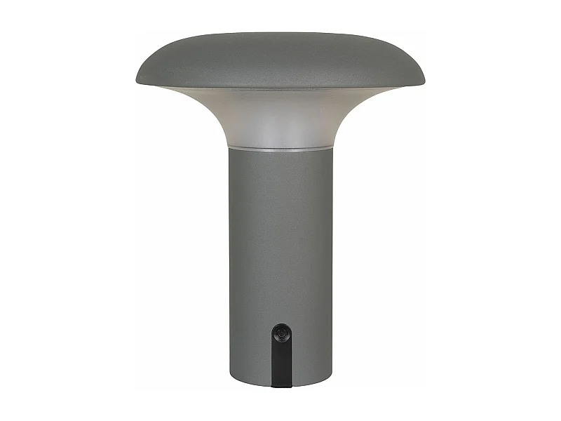 Lampada da esterno Ramsey a LED ricaricabile, grigia opaca.