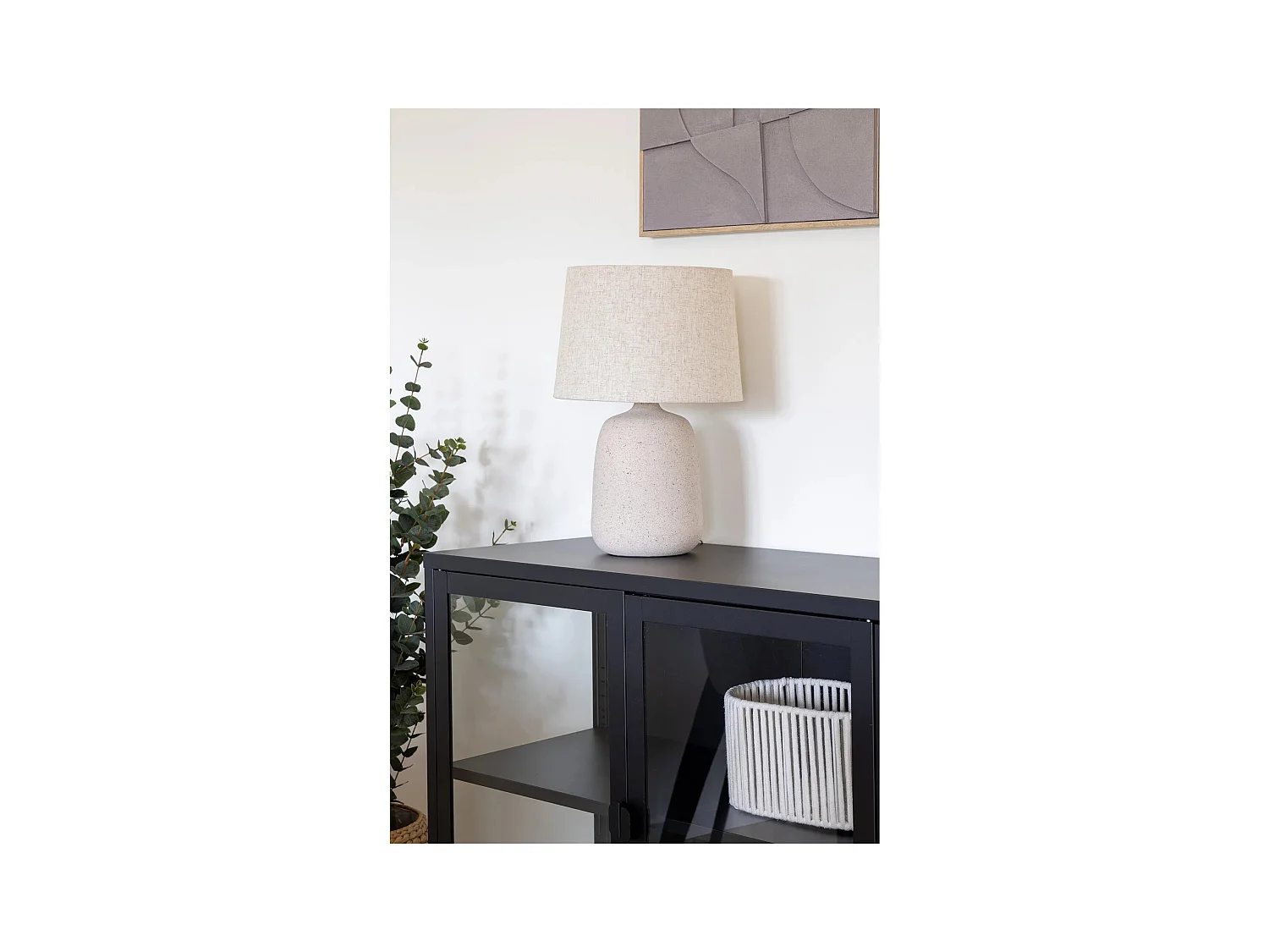 Lampe de table CROFT – Lampe en céramique effet sable