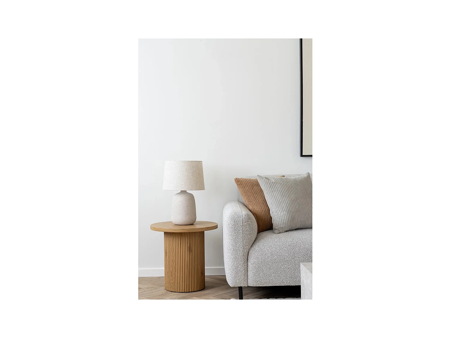 Lampe de table CROFT – Lampe en céramique effet sable