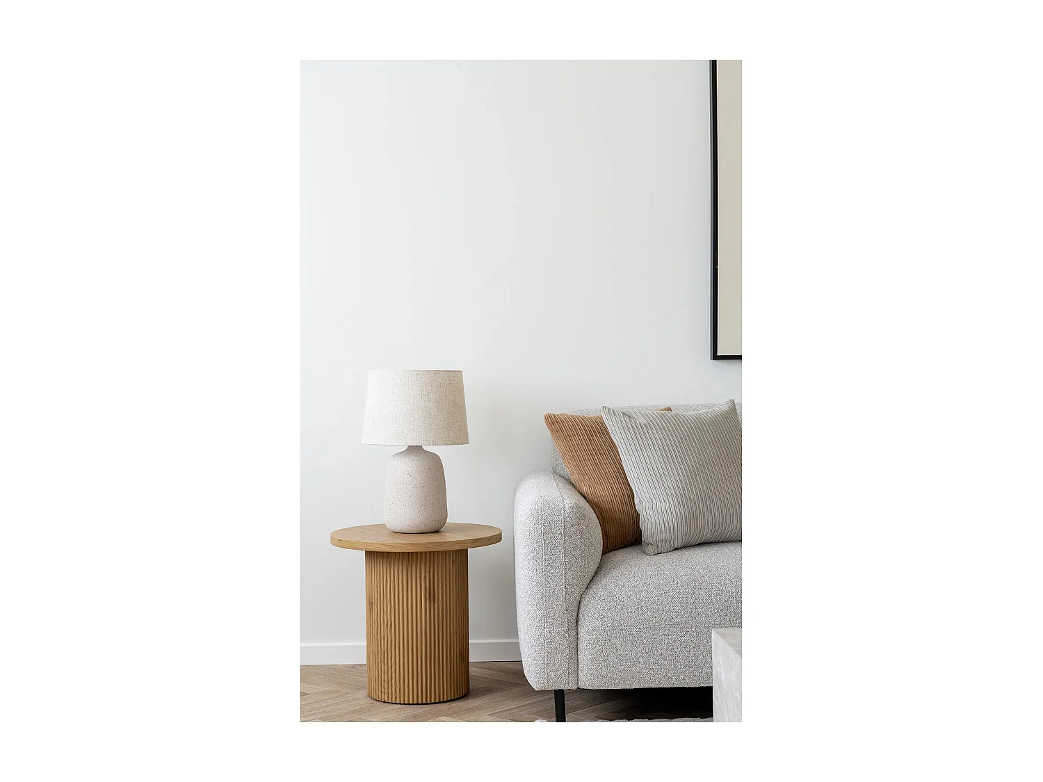 Lampe de table CROFT – Lampe en céramique effet sable