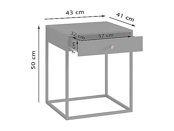 Pops table de nuit 1 tiroir blanc.