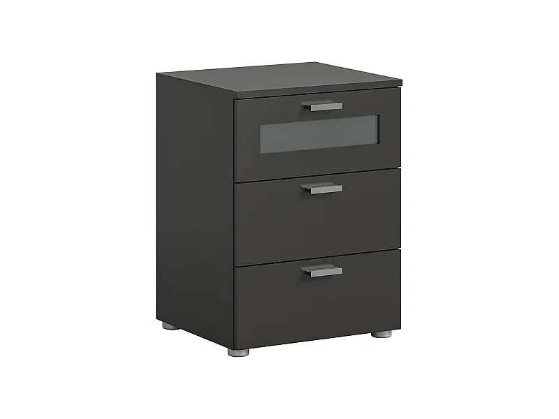 Xeno table de nuit 3 tiroirs gris.