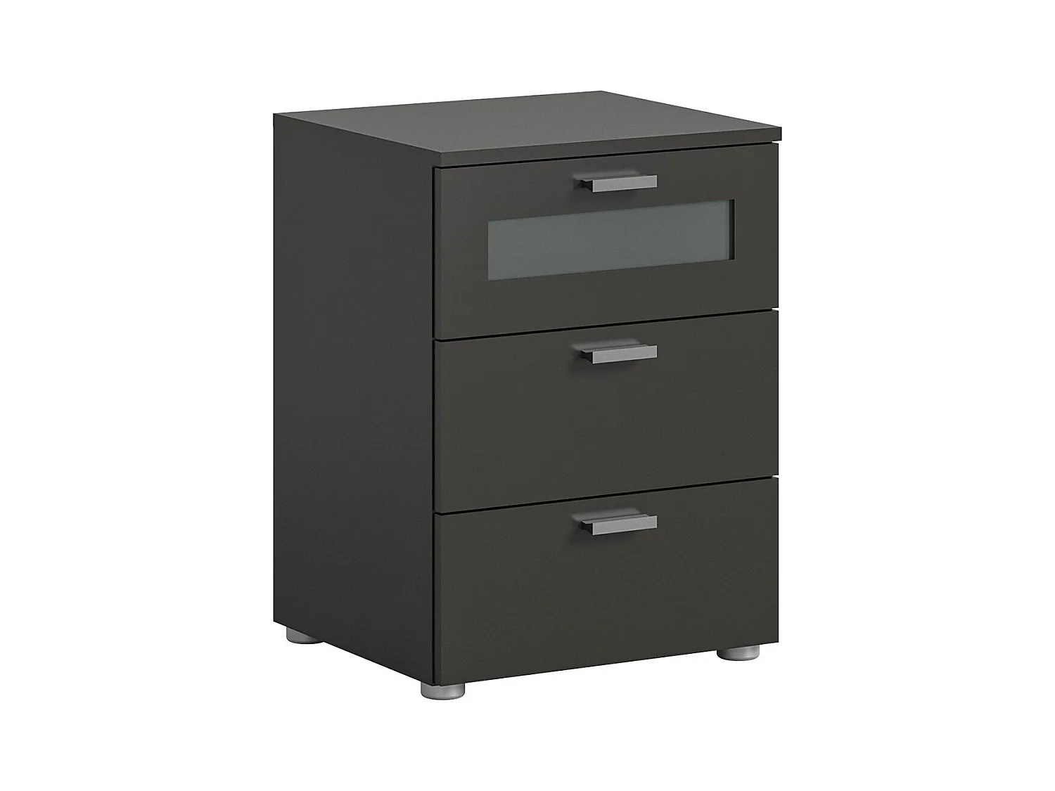 Xeno table de nuit 3 tiroirs gris.