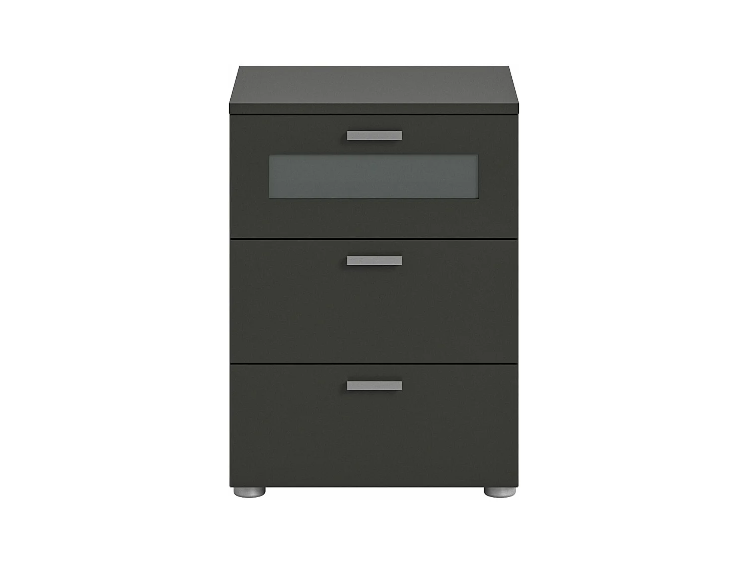 Xeno table de nuit 3 tiroirs gris.