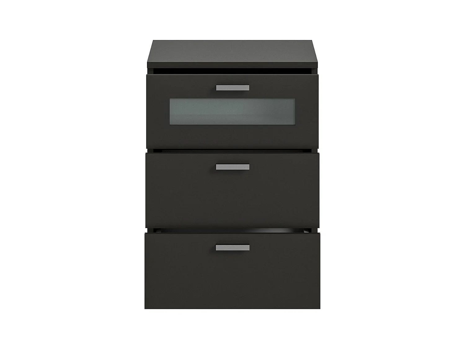 Xeno table de nuit 3 tiroirs gris.