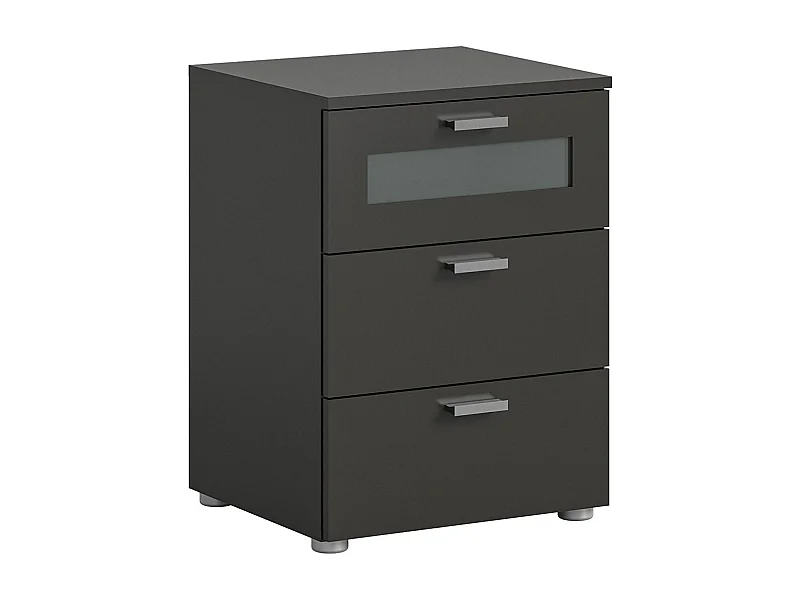Xeno table de nuit 3 tiroirs gris.