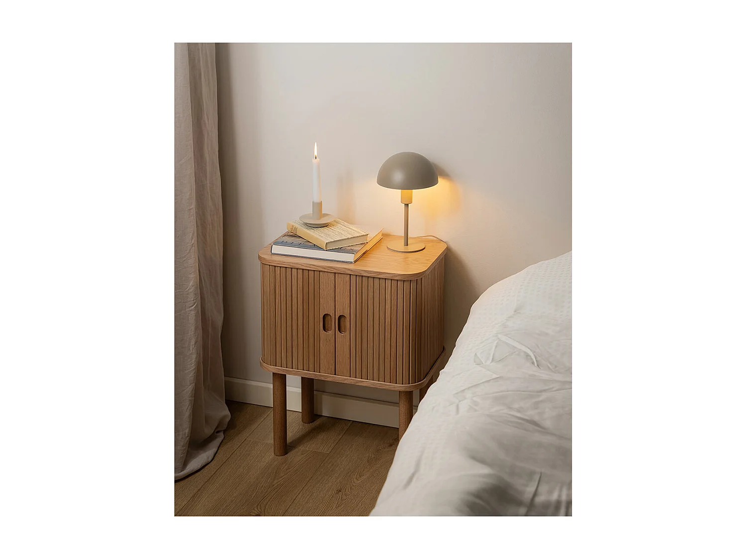 Langley table de nuit 2 portes nature.
