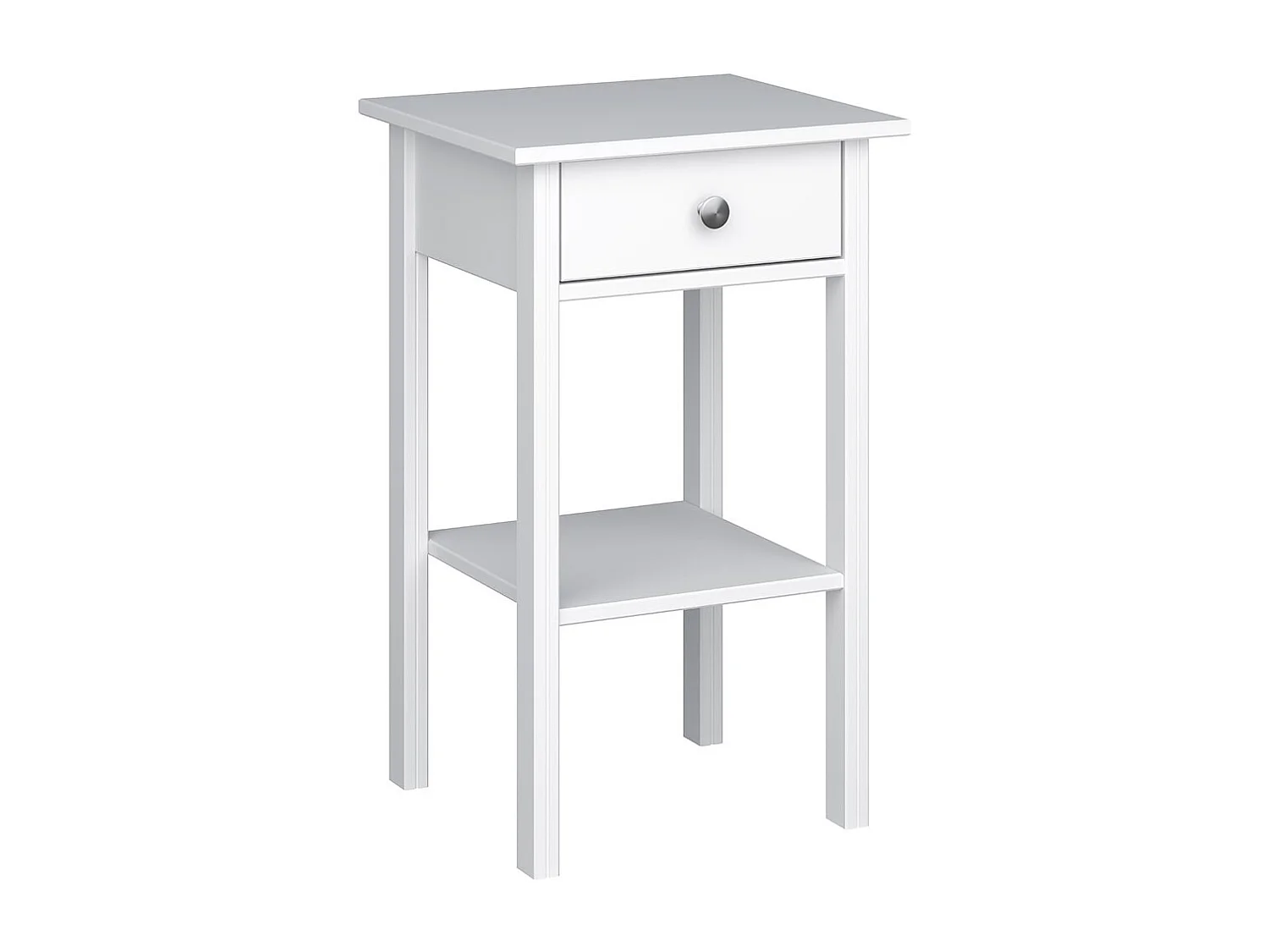 Mulon table de nuit 2 pièces 1 tiroirs blanc pur.