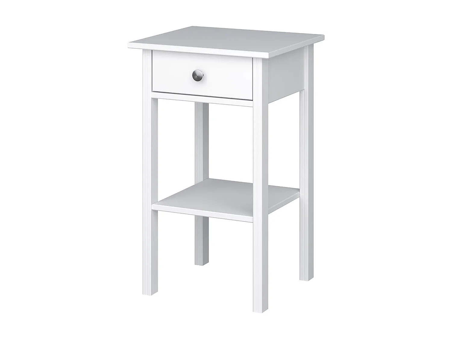 Mulon table de nuit 2 pièces 1 tiroirs blanc pur.