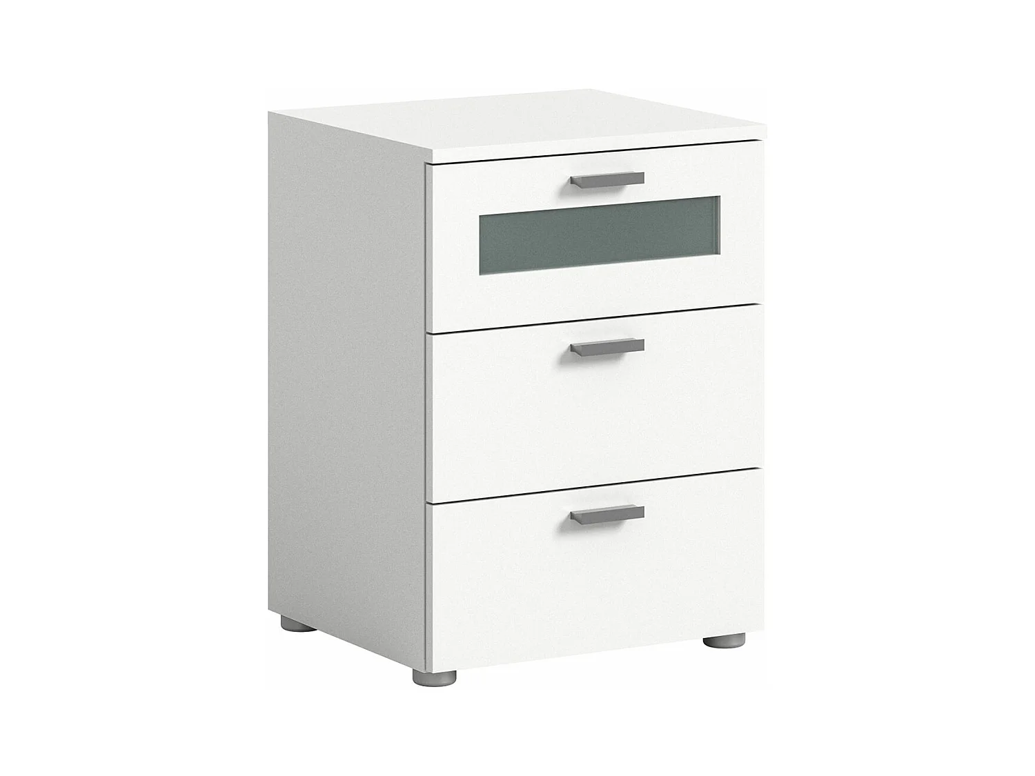 Xeno table de nuit 3 tiroirs blanc.