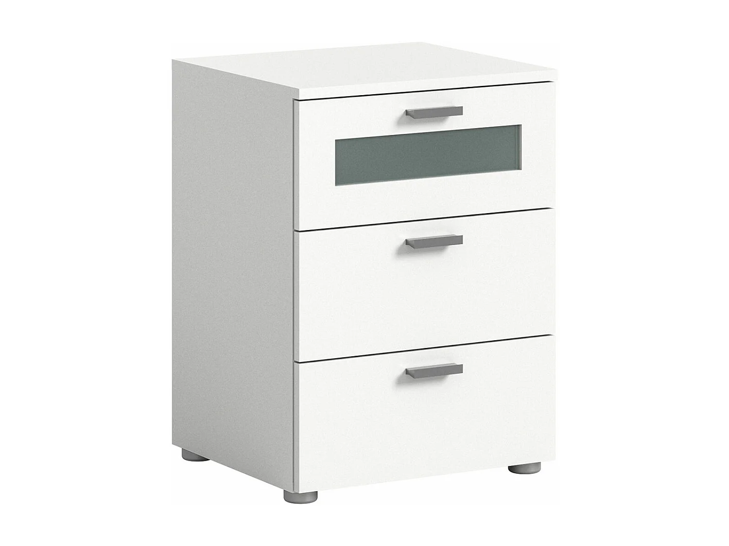 Xeno table de nuit 3 tiroirs blanc.