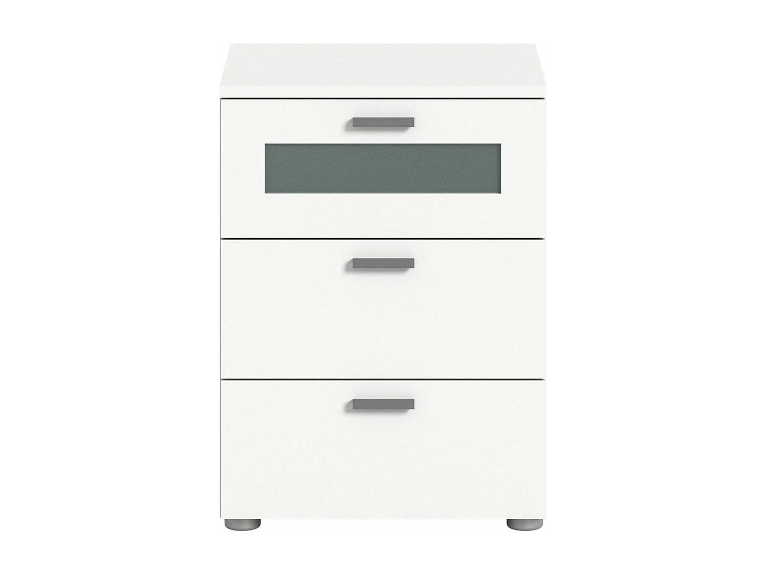 Xeno table de nuit 3 tiroirs blanc.