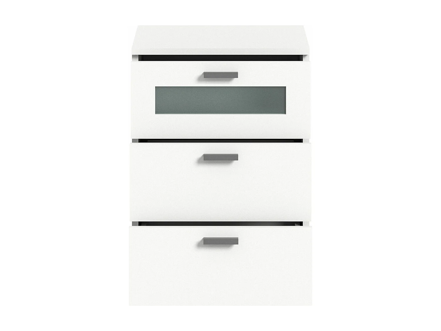 Xeno table de nuit 3 tiroirs blanc.