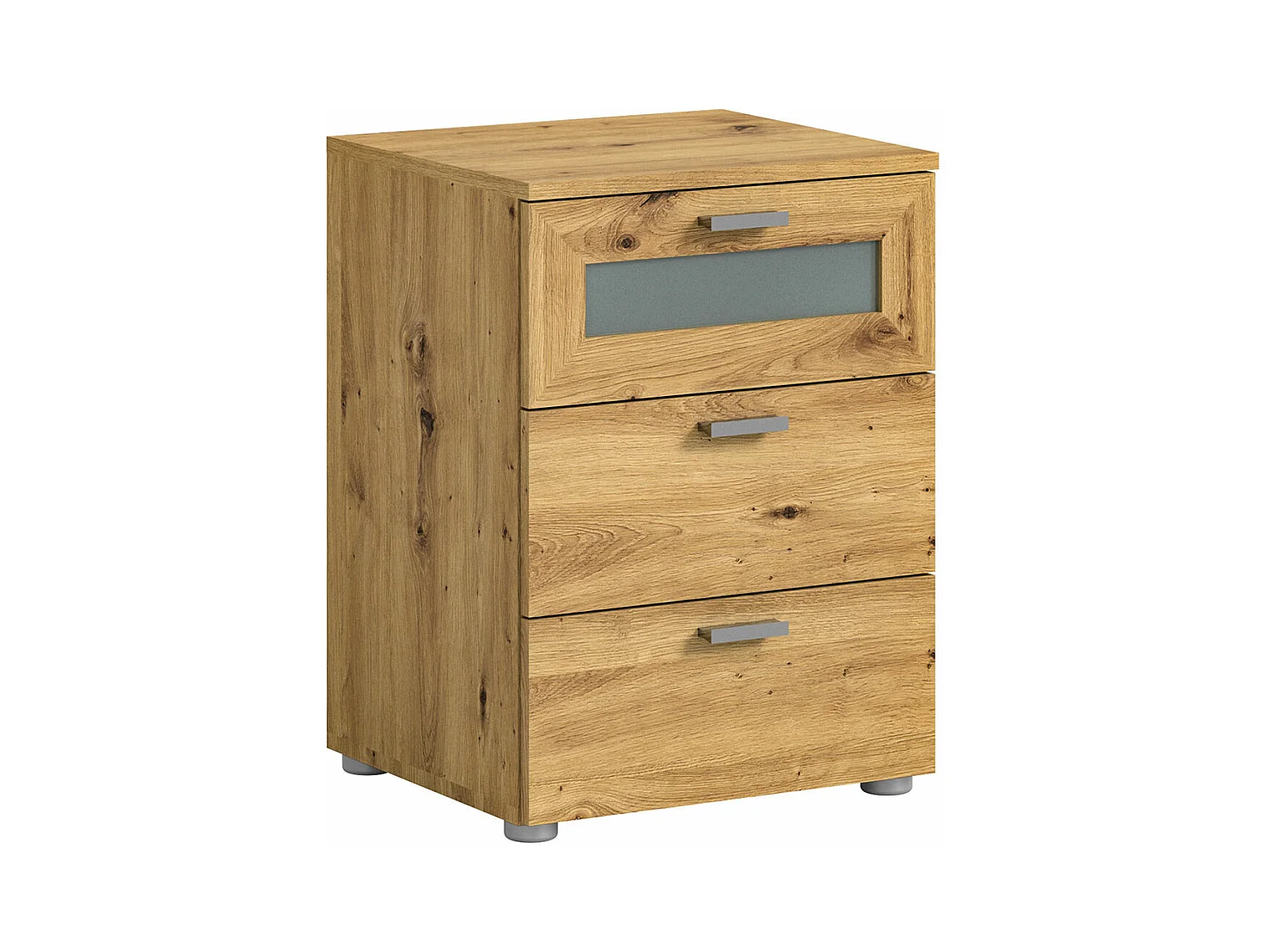 Xeno table de nuit 3 tiroirs chêne décor.